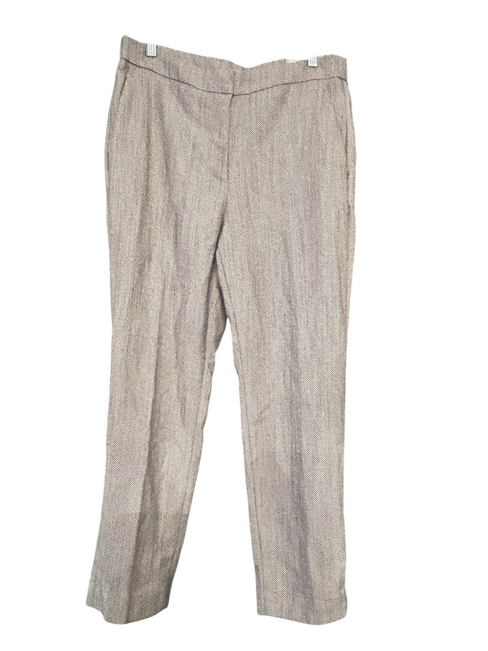 H&M NWT Herringbone Tweed Tapered Trousers Black White Size 10 - Picture 2 of 7